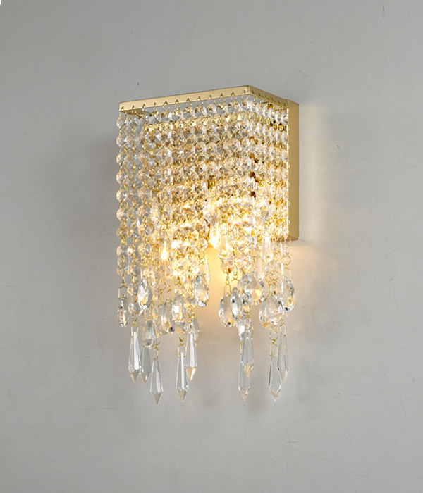 오블리크 2등 크리스탈 벽등, 벽무드등 (골드)